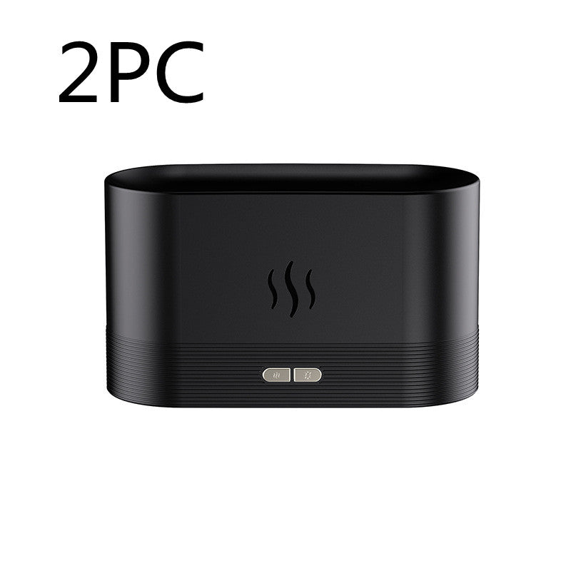 Obsidian Black flame mist diffuser, glossy body with front control buttons