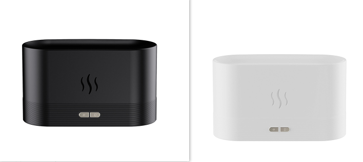 Obsidian Black flame mist diffuser, rounded top with control buttons on front