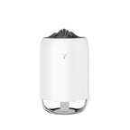White USB aroma diffuser with black top insert and transparent lower base