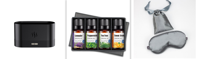 Obsidian Black flame mist diffuser with essential oil bottles set and scent sachets