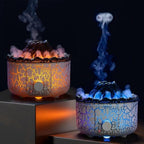 Volcano mist jellyfish diffuser with glowing lava effect and blue smoke plume