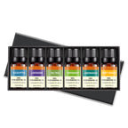 Essential Oil Ritual Collection: 6 essential oil bottles in a black gift box, labeled