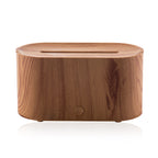Light wood-grain Aroma Flame Humidifier with top aroma vent and power button