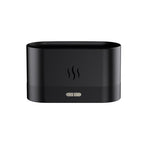 Black flame mist diffuser with three heat icons, side buttons