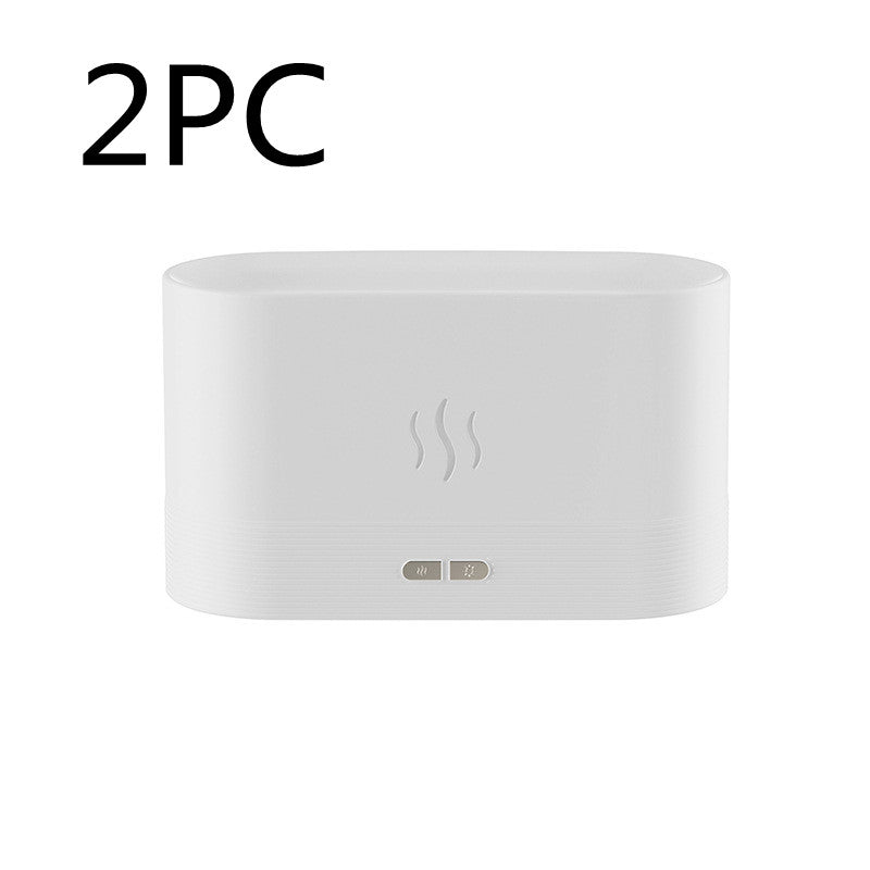 White flame mist diffuser pair with control buttons