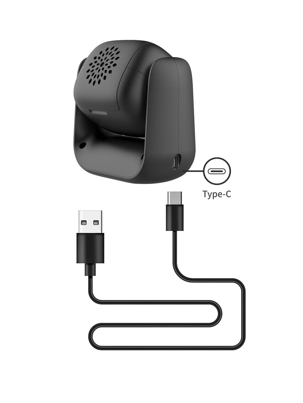 Black bakhoor burner with Type‑C cable connection