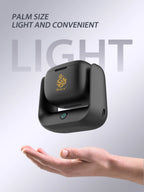 Black rotational bakhoor burner, compact palm-size design