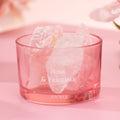 Pink glass oil diffuser cup with clear crystal stones