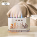 White flame aroma diffuser with colorful light and perforated speaker-style pattern