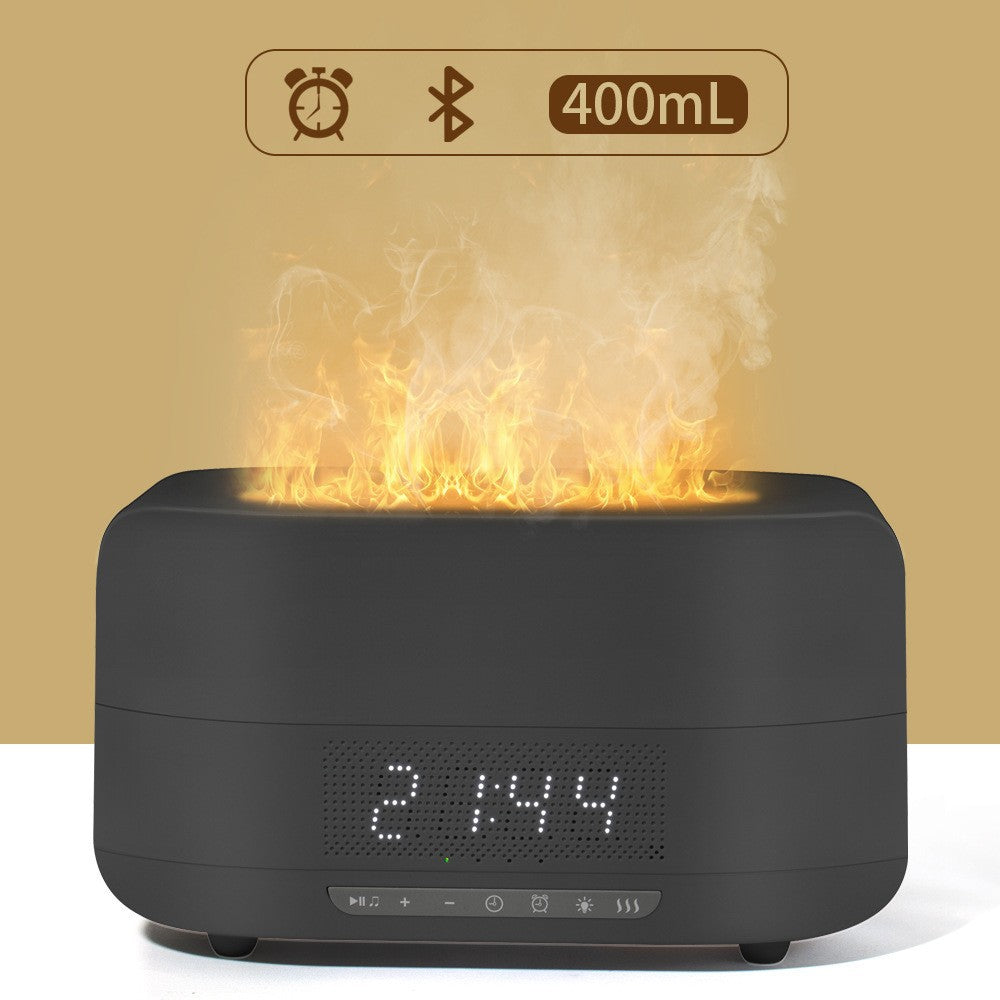 Black mini flame aroma diffuser, flame effect on top with 400mL control label