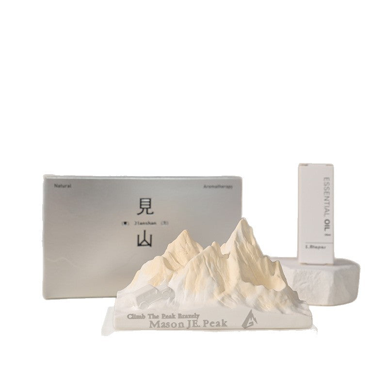 Car crystal diffuser set with white mountain-style aroma stone, box, and vial