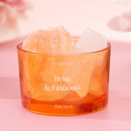 Orange glass oil diffuser cup with pale crystal stones