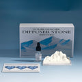 Natural stone crystal diffuser box with two dropper bottles and mountain stone