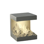 Gray cube aromatherapy lamp with warm lit interior insert