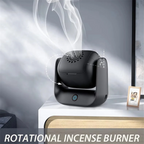 Rotatable electric bakhoor burner, black top vent and rising smoke