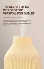 Close-up of white ribbed ceramic aroma diffuser top with vertical ridges