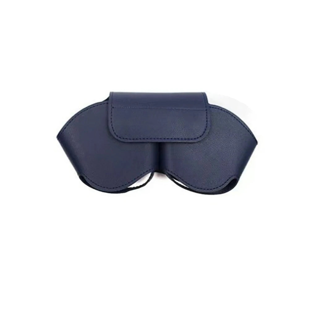 Soft cover for over-ear headphones, midnight blue fabric with snap top flap