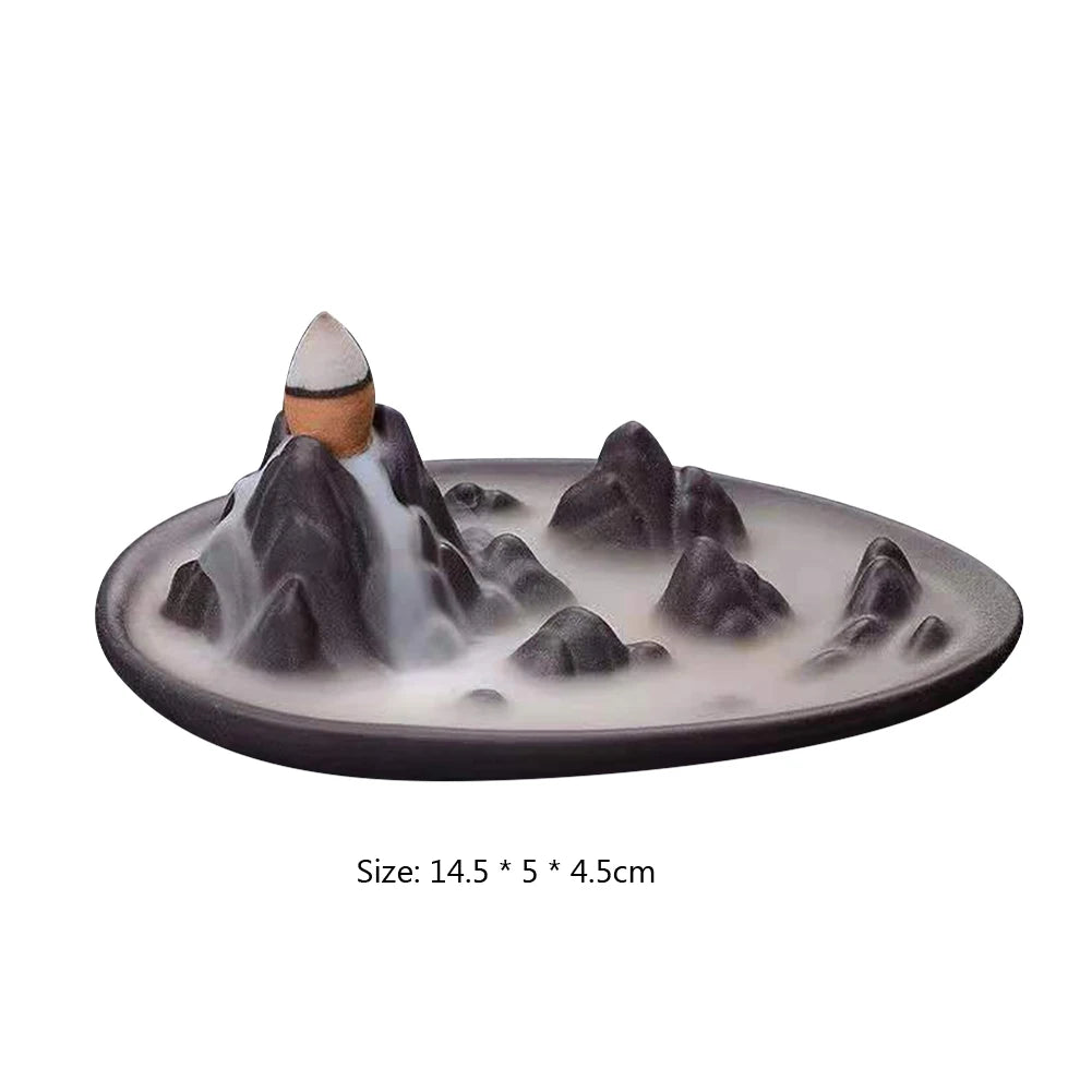 Backflow incense cone refill set: burner plate size 14.5 × 5 × 4.5 cm