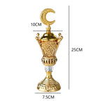 Golden charcoal mabkhara size: 25cm high, 10cm wide, 7.5cm base