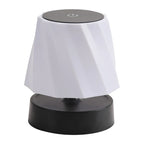 White cordless LED lamp with dark top control and matte black base