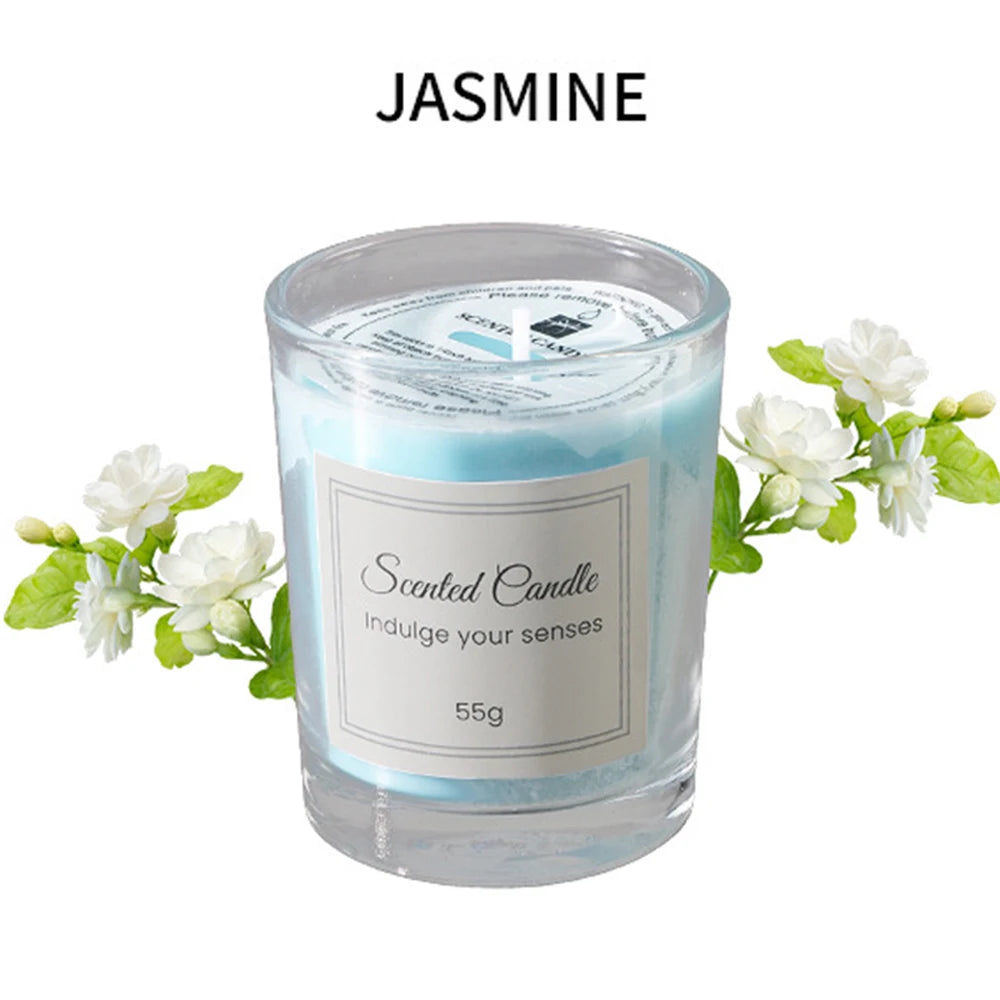 Aromatherapy candle gift box Jasmine, blue wax, 55g
