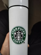 White smart thermos with STARBUCKS Coffee logo on the front, 500ml.