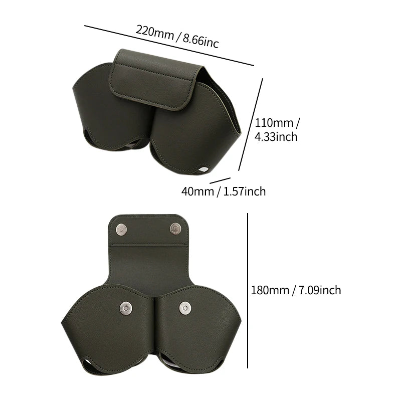 Dark green PU protective cover for AirPods Max with top strap and ear guards