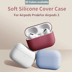 Soft silicone cover for AirPods Pro, multiple colors: white, blue, burgundy
