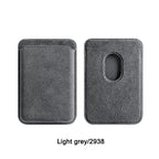 Light gray Alcantara MagSafe wallet front and back panels with oval cutout