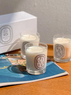 Duftkerzen im Glas: FIGUIER und ROSES auf Tablett