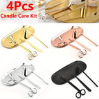 4-piece candle care kit tools in four finishes: gold, rose, silver, and black