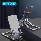 Premium desktop phone stand, dark gray color with adjustable viewing angle