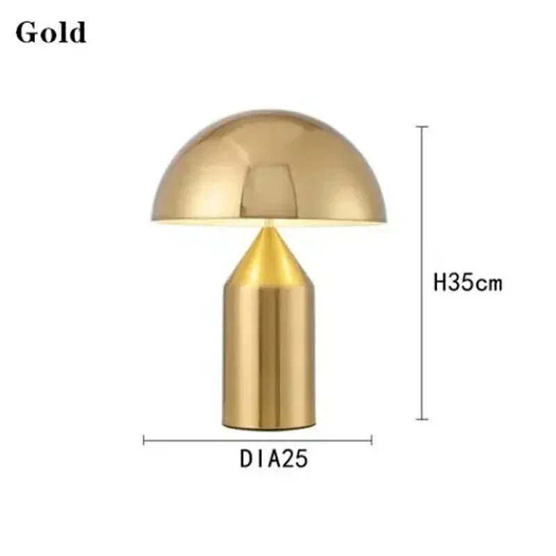 Gold mushroom table lamp, H35cm, DIA25cm