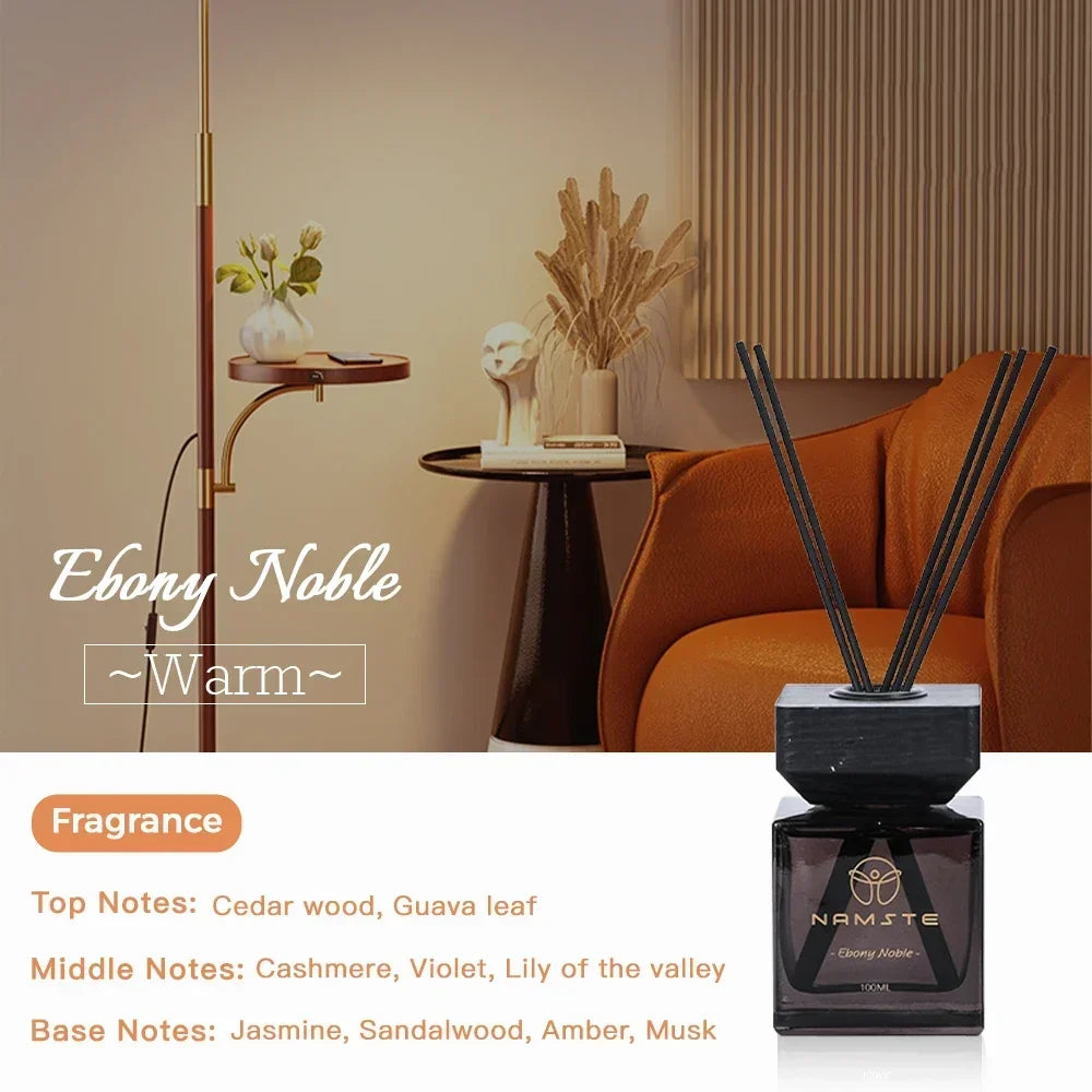 Signature 100ml Reed Diffuser Oil Set, Ebony Noble Warm scent with reed sticks