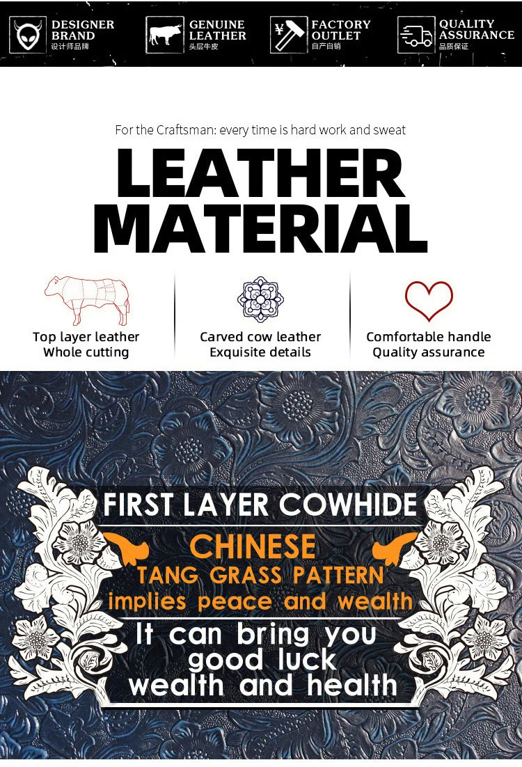 Embossed blue leather pattern panel for travel folio, close-up texture