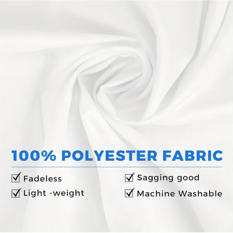 White polyester prayer rug fabric close-up with smooth folded texture