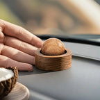 Mini wooden aroma diffuser: walnut-brown dome in round base
