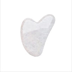 Emerald Jade Glow Roller stone, white crystal facial gua sha shape