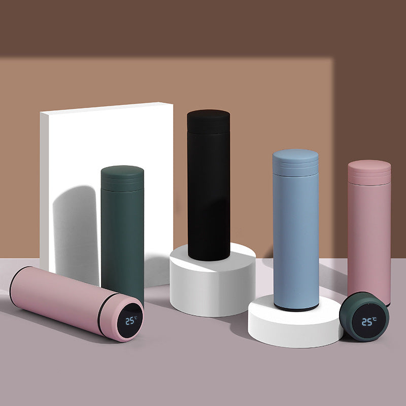 Assorted smart thermos flasks with digital temperature display