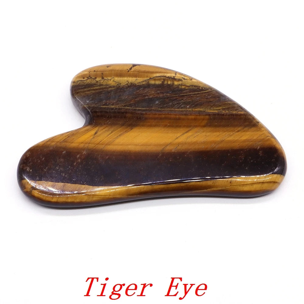 Tiger eye beauty scraper, heart-shaped golden-brown stone