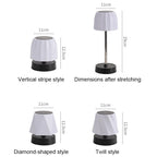 Cordless LED lamp dimensions diagram: 11cm base, 29cm height, white shade