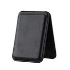 Black hide stand wallet pouch with stitched edges