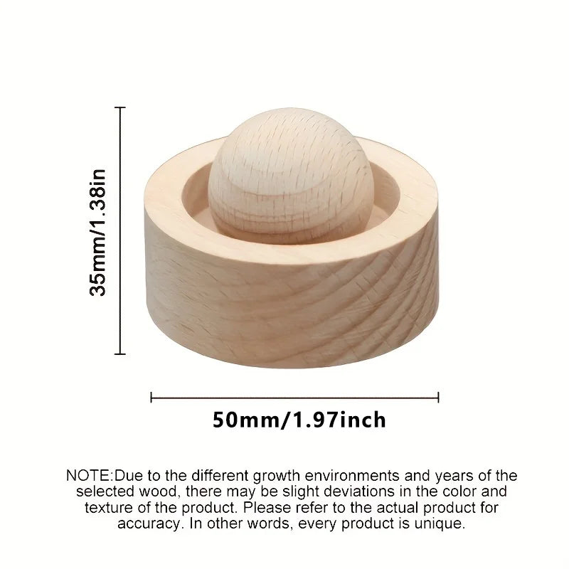 Mini wooden aroma diffuser dimensions: 50mm wide, 35mm tall, round top insert