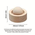 Mini wooden aroma diffuser dimensions: 50mm wide, 35mm tall, round top insert