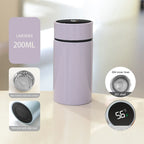 Lavender petite smart thermos (200mL) with LED temperature display and included tea strainer
