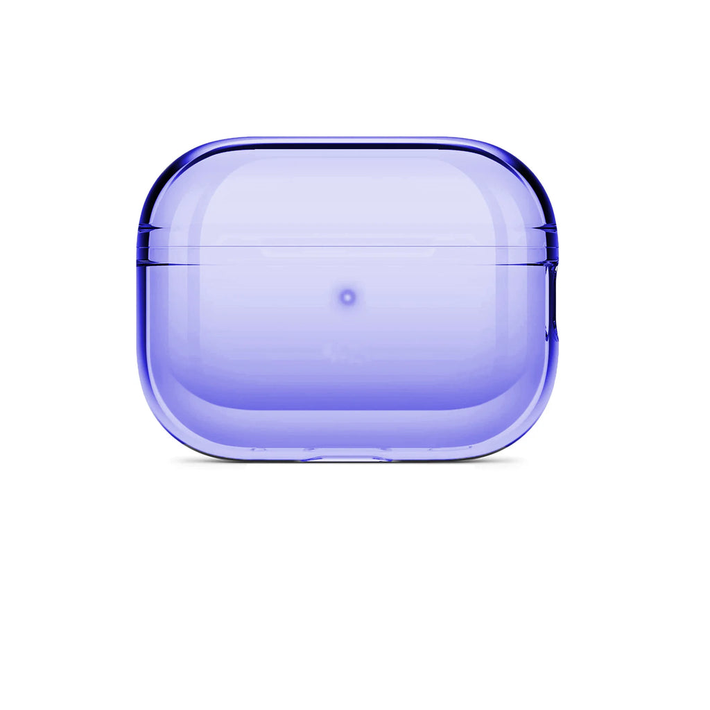 Clear shield AirPods case in translucent purple with smooth protective shell