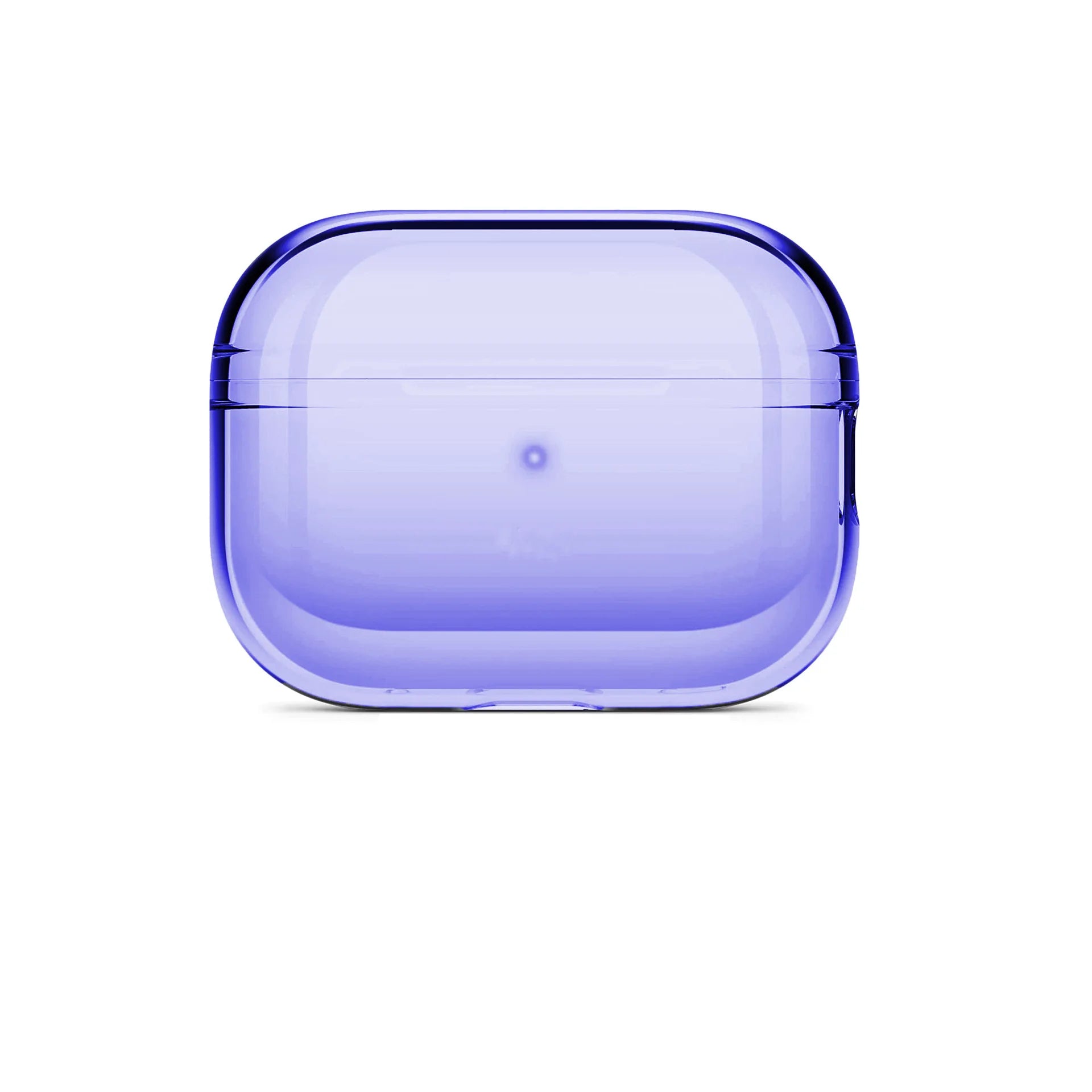 Clear shield AirPods case in translucent purple with smooth protective shell