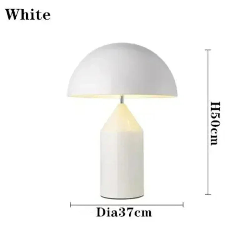 White mushroom table lamp, H46cm, DIA37cm