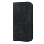 Black MagSafe flip wallet case with textured finish, closed