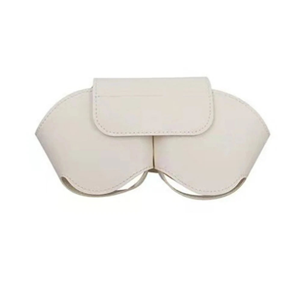 Soft cover for over-ear headphones, pearl white fabric with snap top flap